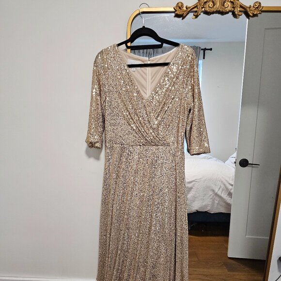 Davids Bridal Gold Dress - Picture 1 of 3